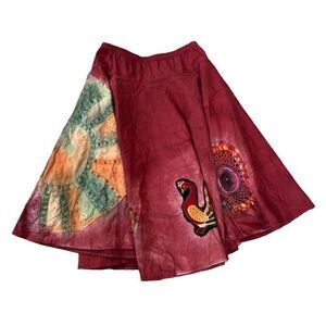 Furta Cor appliqué cotton skirt made in Brazil size M